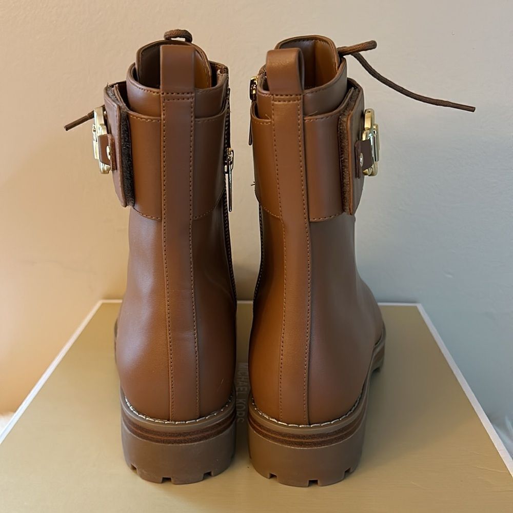 NWB Michael Kors Women's Rory Lace-Up Signature Strap Ankle Booties- Size 9 - Picture 7 of 11